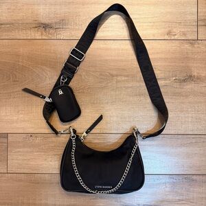 Steve Madden Black Bvital Crossbody Bag with Chain Accent